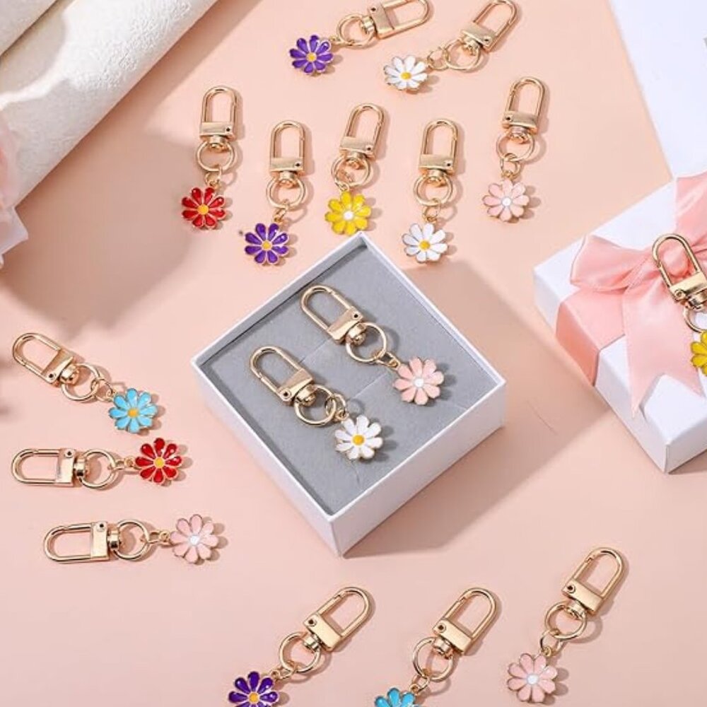 NWT Flower Bag Charm Key Chain CHOICE of color